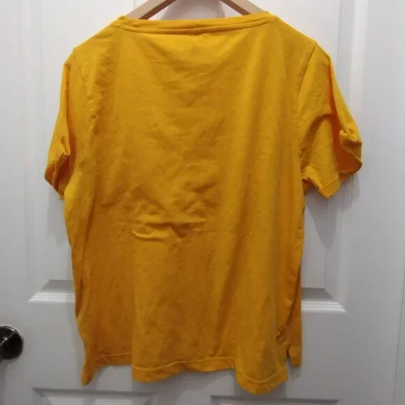 J.Crew Mustard Yellow Pocket Tee Large Crewneck Casual T-Shirt - Picture 8 of 8